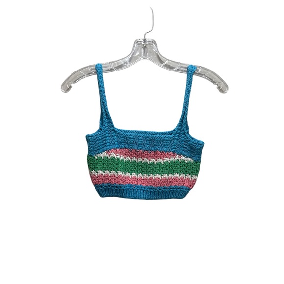 Zara Crochet Knit Crop Tank Top Small | Y2K Festival Bralette - Picture 3 of 5
